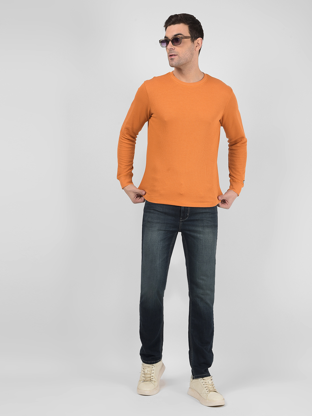 Numero Uno Men Solid Orange T-Shirt